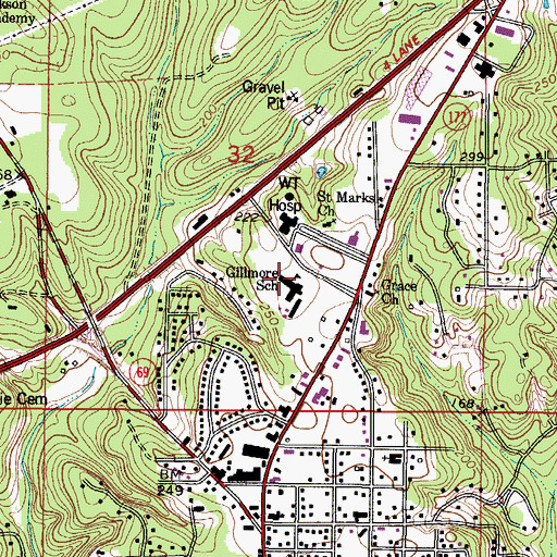 Topographic Map of Joe M Gillmore Elementary School, AL