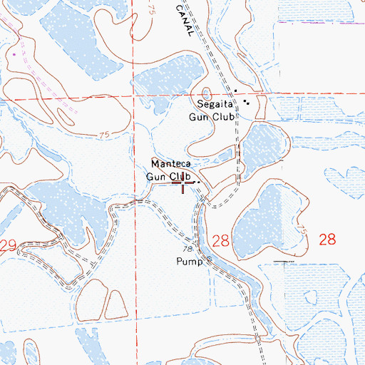 Topographic Map of Manteca Gun Club, CA