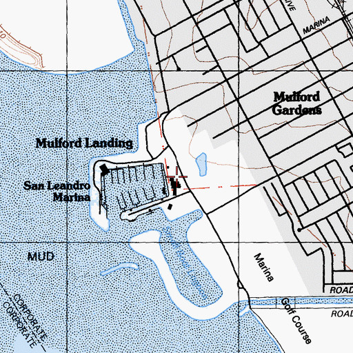 Topographic Map of Marina Golf Course, CA