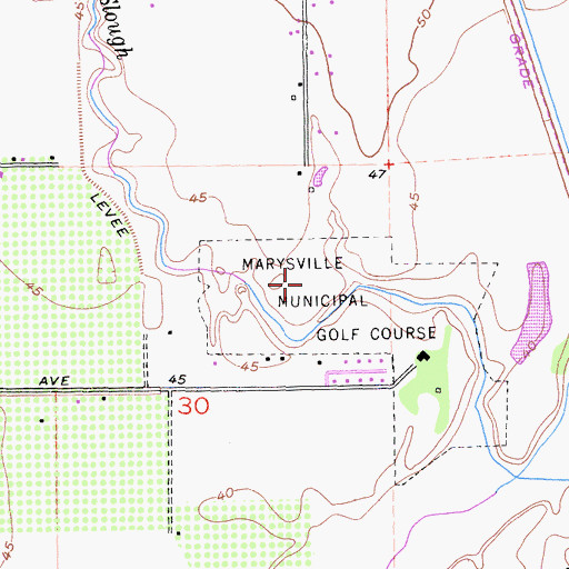 Topographic Map of Marysville Municipal Golf Course, CA