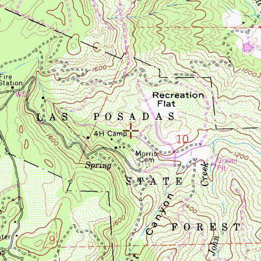 Topographic Map of Merritt B Pratt Pool, CA