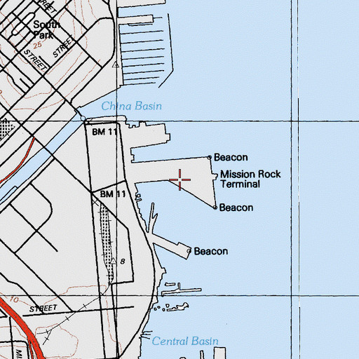 Topographic Map of Mission Rock Terminal, CA