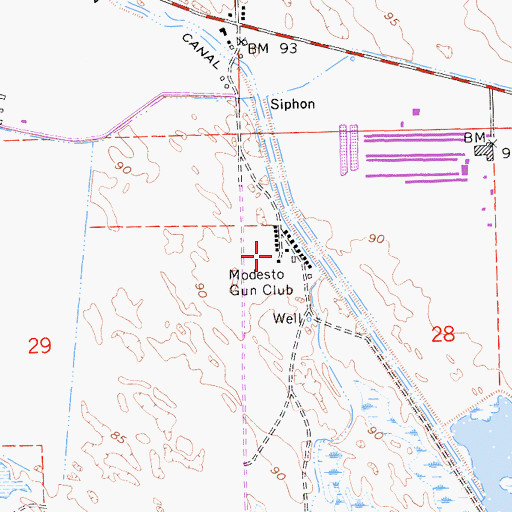 Topographic Map of Modesto Gun Club, CA