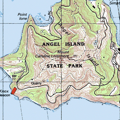 Topographic Map of Mount Caroline Livermore, CA