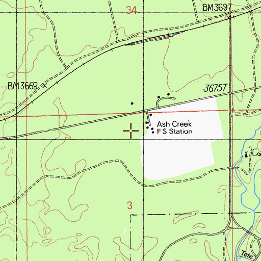 Topographic Map of Mount Shasta Nursery (historical), CA