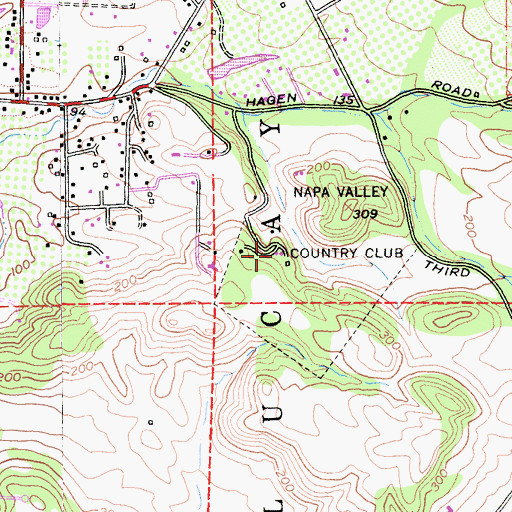 Topographic Map of Napa Valley Country Club, CA