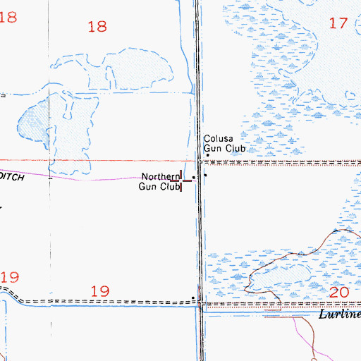 Topographic Map of Northern Gun Club, CA
