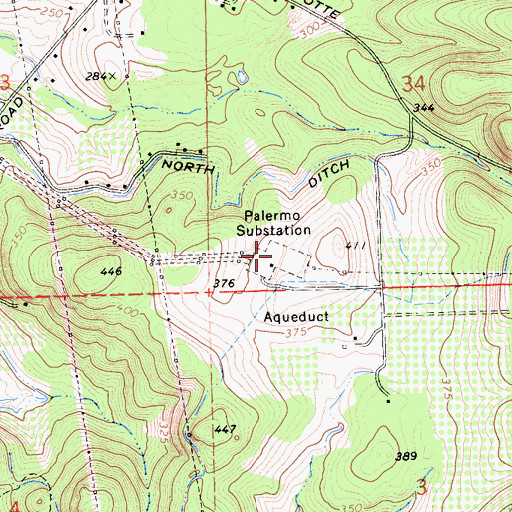 Topographic Map of Palermo Substation, CA