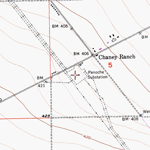 Topographic Map of Panoche Substation, CA