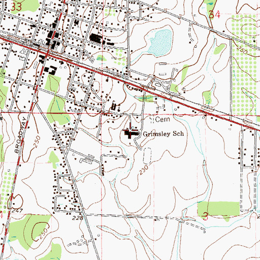 Topographic Map of Essie R Grimsley High School, AL