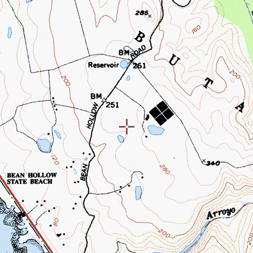 Topographic Map of Pescadero High Power Homing Station, CA