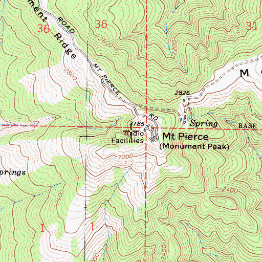 Topographic Map of Mount Pierce, CA