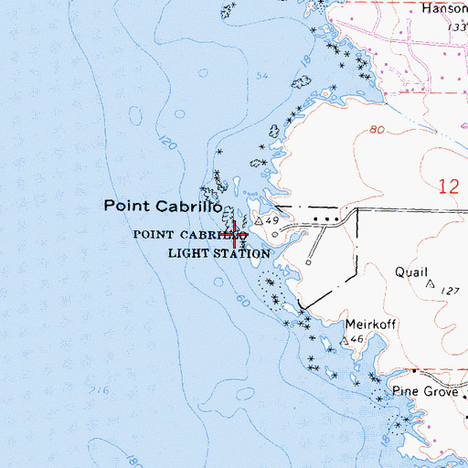 Topographic Map of Point Cabrillo Light Station, CA