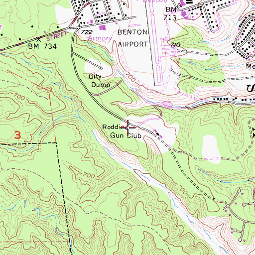 Topographic Map of Redding Gun Club, CA