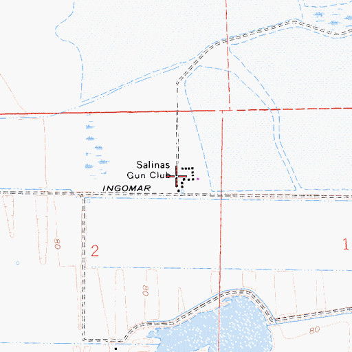 Topographic Map of Salinas Gun Club, CA