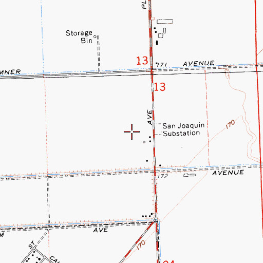 Topographic Map of San Joaquin Substation, CA