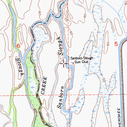 Topographic Map of Sanborn Slough Gun Club, CA