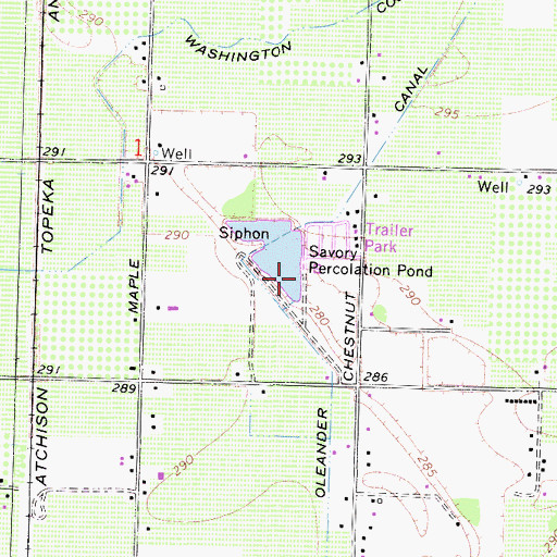 Topographic Map of Savory Percolation Pond, CA