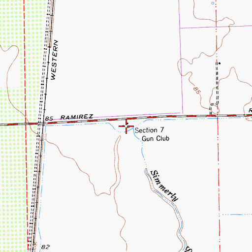 Topographic Map of Section Seven Gun Club, CA