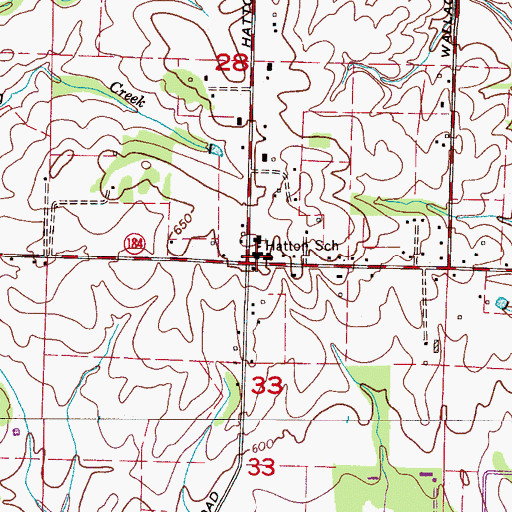Topographic Map of Hatton Elementary School, AL