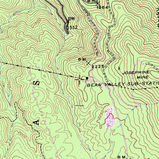 Topographic Map of Bear Valley Sub-Station, CA