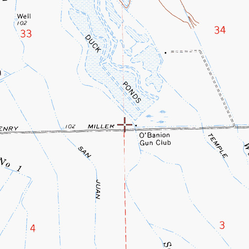 Topographic Map of O'Banion Gun Club, CA
