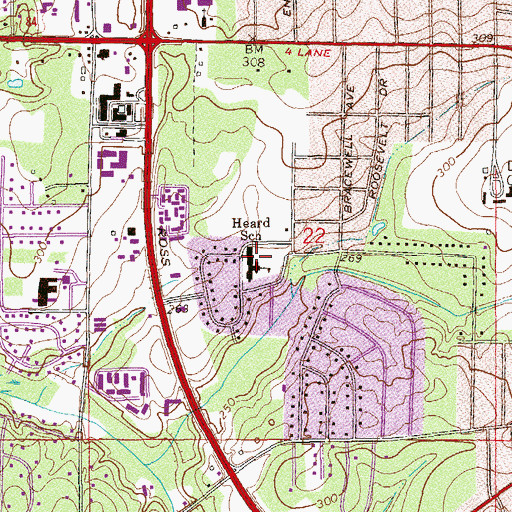 Topographic Map of Heard Elementary School, AL