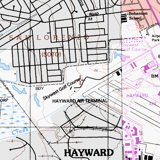 Topographic Map of Skywest Golf Course, CA