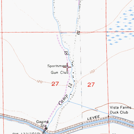 Topographic Map of Sportsmens Gun Club, CA