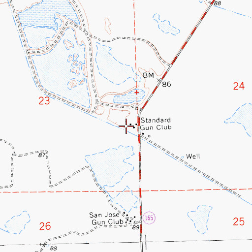 Topographic Map of Standard Gun Club, CA