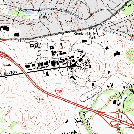 Topographic Map of Stanford Linear Accelerator, CA