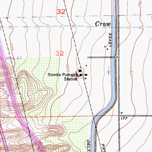 Topographic Map of Stimba Pumping Station, CA