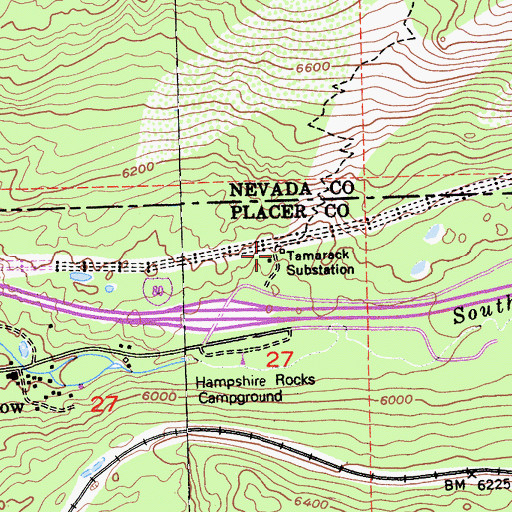 Topographic Map of Tamarack Substation, CA