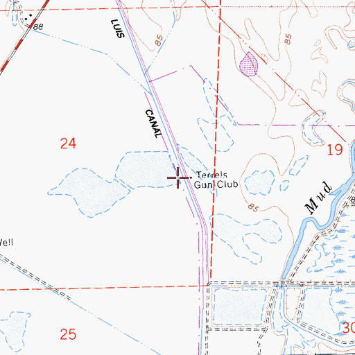 Topographic Map of Terrels Gun Club, CA