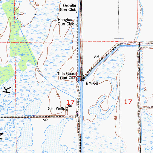 Topographic Map of Tule Goose Gun Club, CA