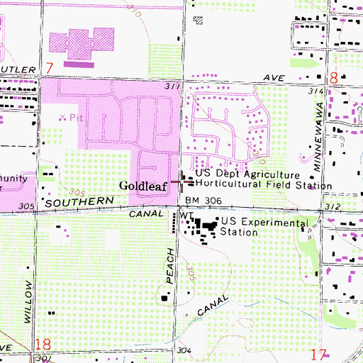 Topographic Map of United States Dept Agriculture Horticultural, CA