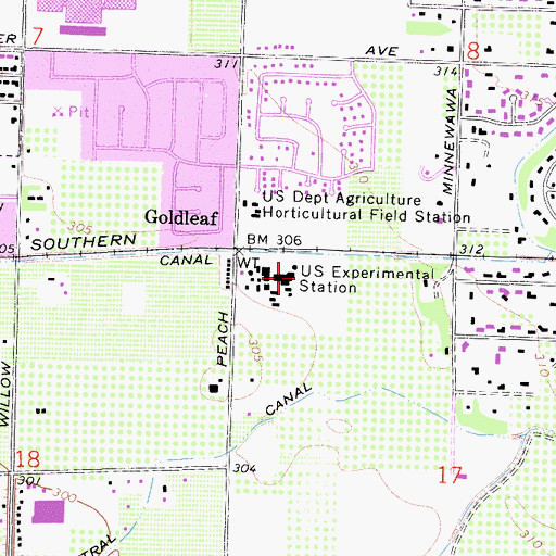 Topographic Map of United States Experimental Station, CA