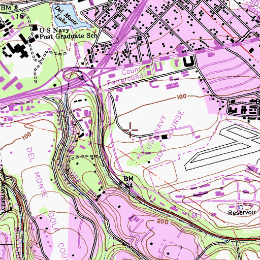 Topographic Map of United States Navy Golf Course, CA
