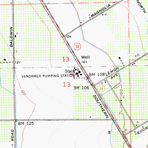 Topographic Map of Vanormer Pumping Station, CA