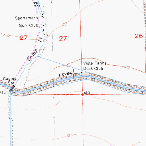 Topographic Map of Vista Farms Duck Club, CA