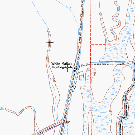 Topographic Map of White Mallard Hunting Club, CA