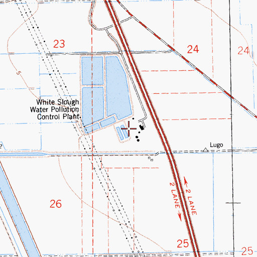 Topographic Map of White Slough Water Pollution Control Plant, CA