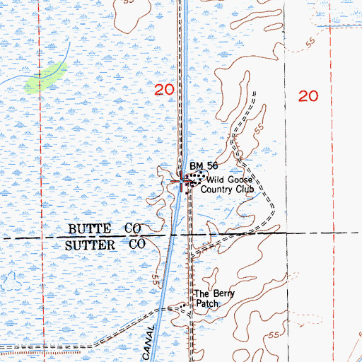 Topographic Map of Wild Goose Country Club, CA