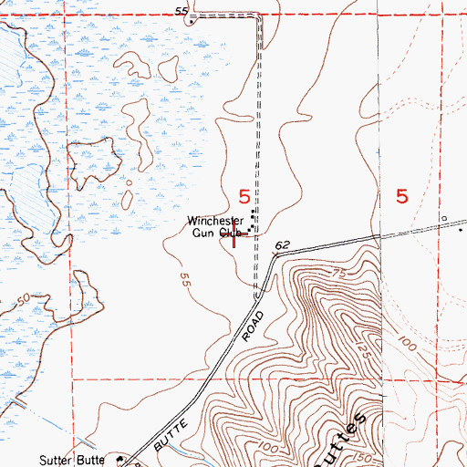 Topographic Map of Winchester Gun Club, CA
