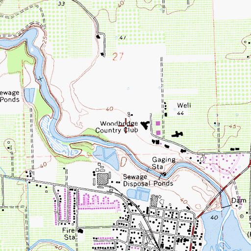 Topographic Map of Woodbridge Country Club, CA
