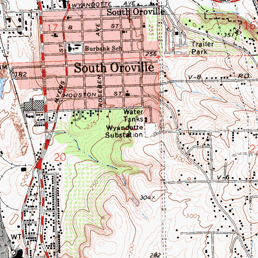 Topographic Map of Wyandotte Substation, CA