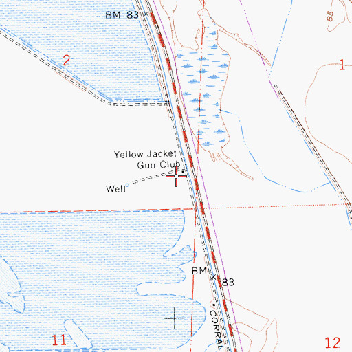 Topographic Map of Yellow Jacket Gun Club, CA