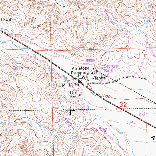 Topographic Map of Antelope Pumping Station, CA