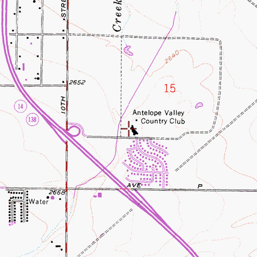 Topographic Map of Antelope Valley Country Club, CA