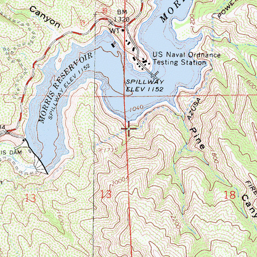 Topographic Map of Azusa Powerplant Conduit, CA